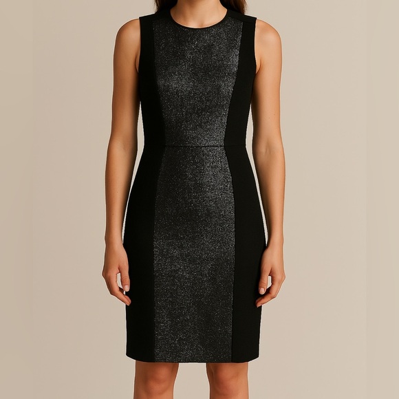 Milly Black And Silver Metallic‎ Sleeveless Knee Length Dress - Picture 1 of 9